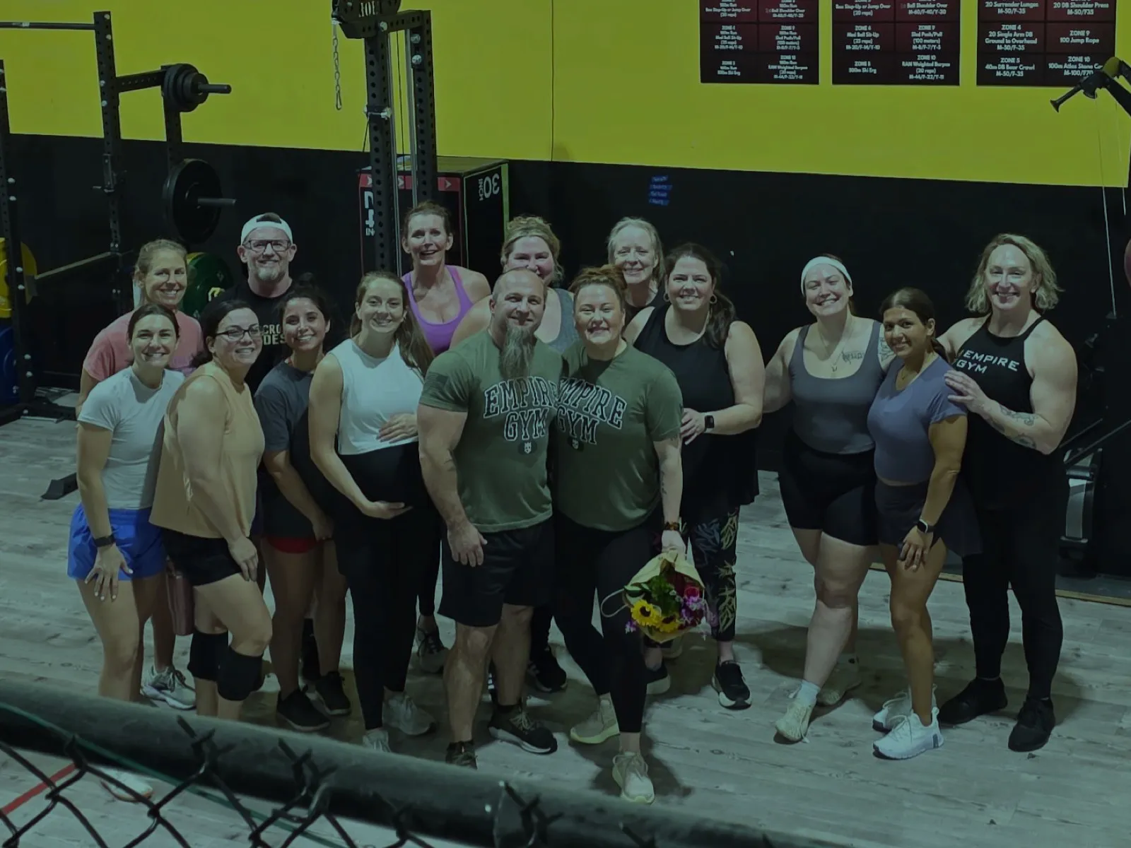 Empire Gym members gathered on the gym floor