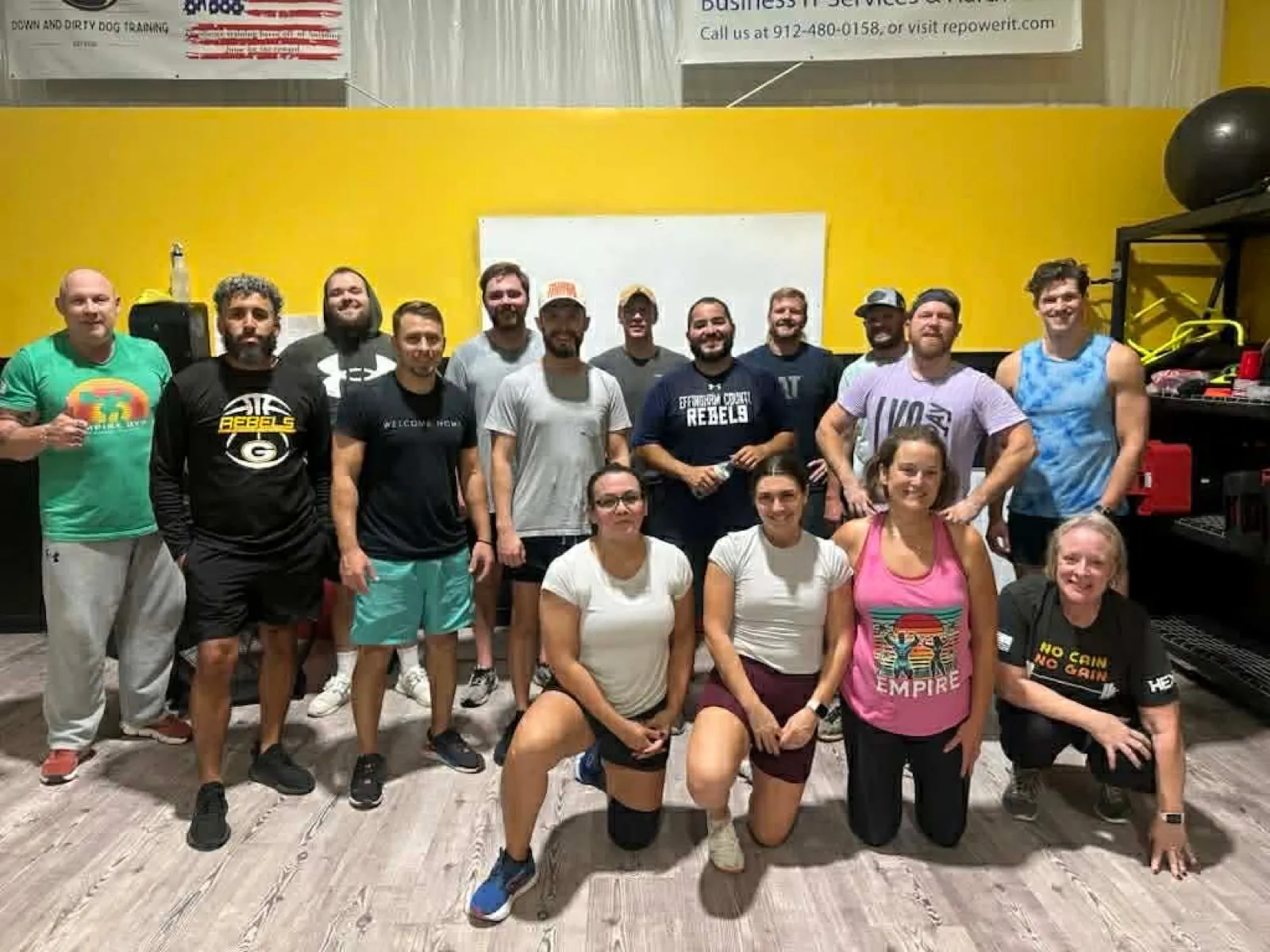 Empire Gym members together after a group class