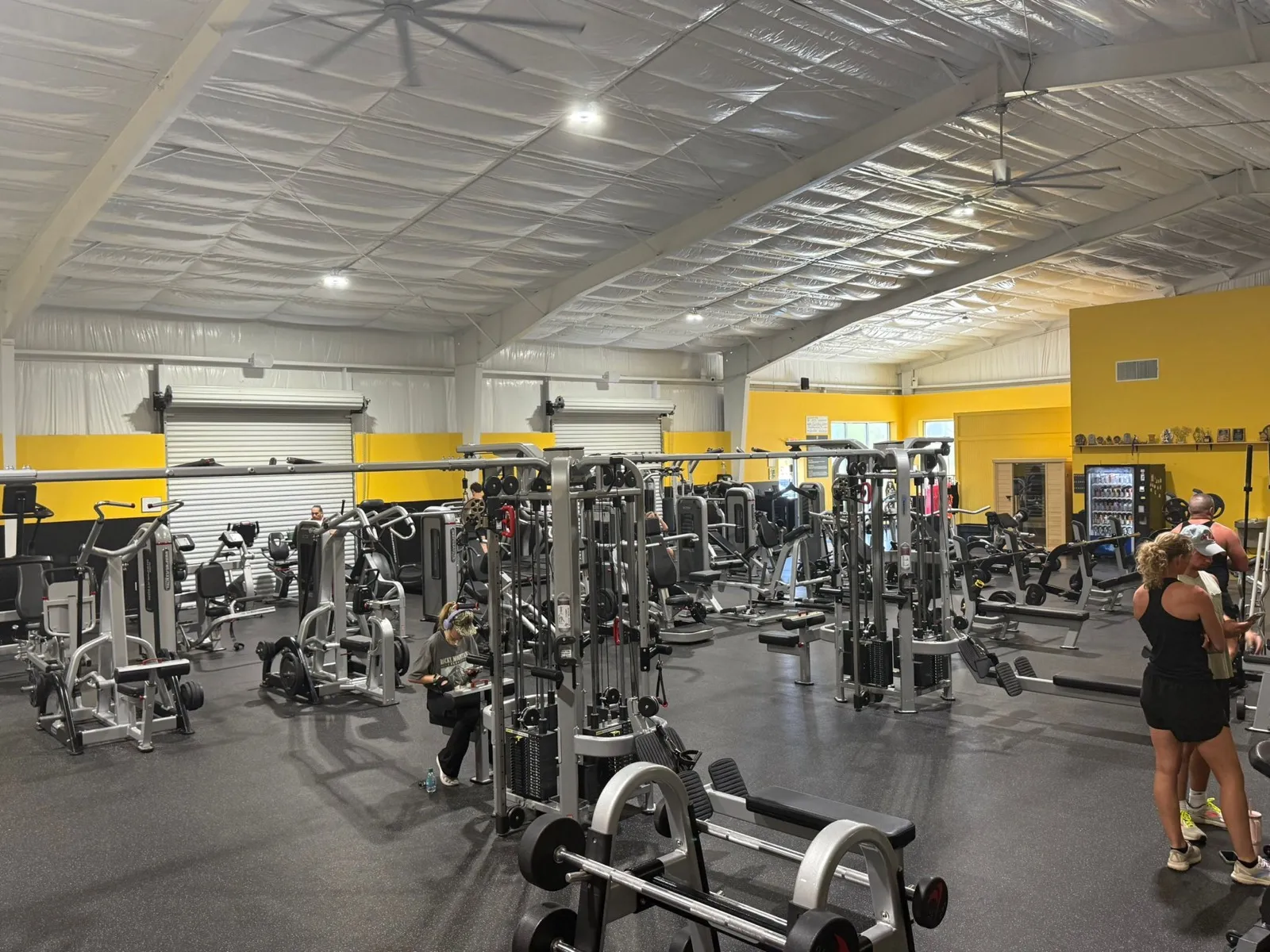 The Empire Gym floor: rows of machines and racks under bright lights